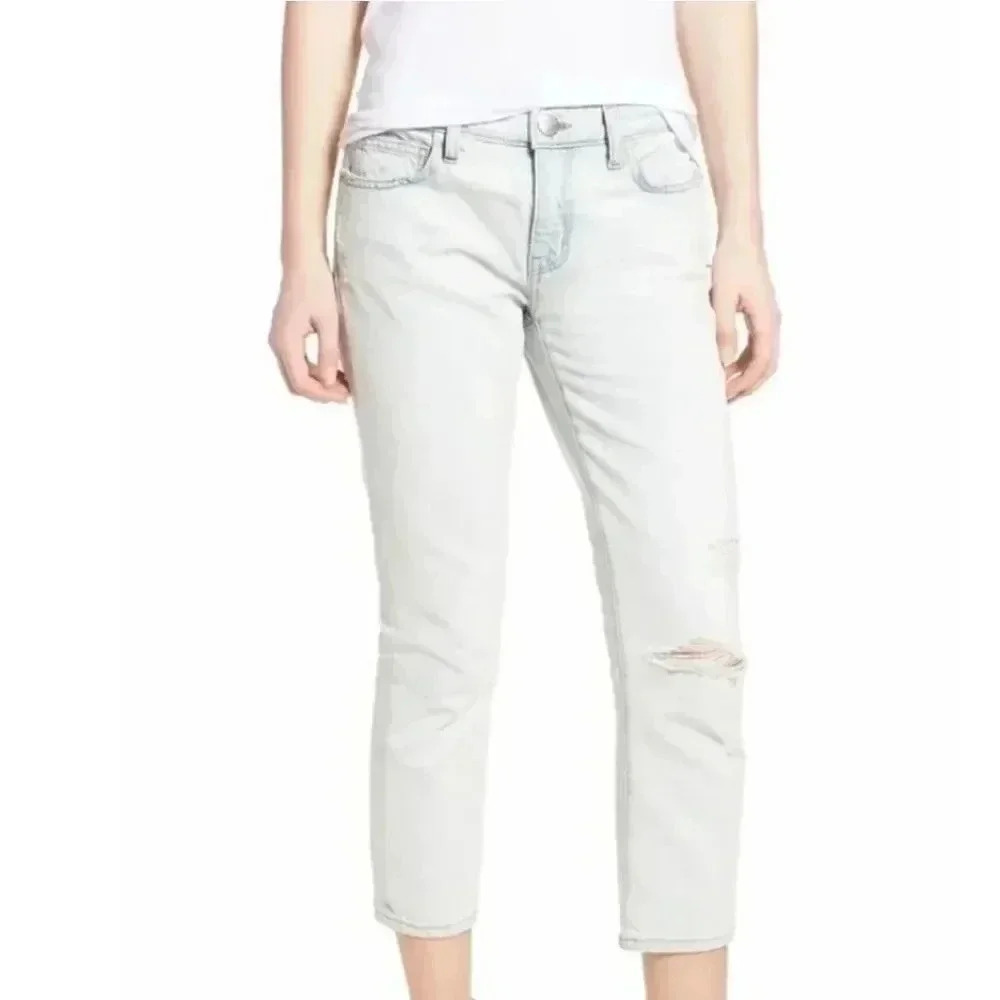 {Current/Elliot} The Cropped Straight in Cannon Destroyed Light Wash